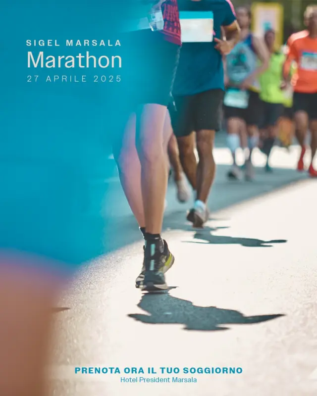 🏃‍♂️ Il 27 Aprile 2025 si correrà a #Marsala la nona edizione della Maratonina del Vino - Marsala Wine Half Marathon! 💪

Un’occasione imperdibile per conciliare la passione per lo sport con un week end di relax e turismo in #Sicilia. 🌊🌅

I partecipanti alla mezza maratona percorreranno un circuito di 3 giri da 7Km, con tratti lungo il meraviglioso lungomare di Marsala, ammirando le Egadi: Marettimo, Favignana e Levanzo. 🏖

📍 Alloggia all’Hotel President Marsala e goditi l’atmosfera rilassante della nostra struttura, a pochi minuti dal centro e dal mare.

✈️ Voli disponibili sugli aeroporti di Trapani e Palermo! Prenota ora e non perdere l’occasione di vivere una giornata di sport e relax.

𝘝𝘪𝘢 𝘕𝘪𝘯𝘰 𝘉𝘪𝘹𝘪𝘰, 𝟣 𝘔𝘢𝘳𝘴𝘢𝘭𝘢 (𝘛𝘗) - 𝟢𝟫𝟤𝟥 𝟫𝟫𝟫𝟥𝟥𝟥

#HotelPresident #marsala #MarsalaExperience #BusinessHotel #SicilyTravel #PiscinaeSolarium #MarsalaWeekend#MaratoninaDelVino #Marsala2025 #HotelPresidentMarsala #RunningInParadise